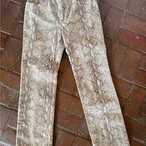 Hugo Boss Beige and Brown Snake Print Trousers